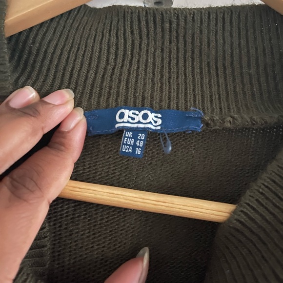 Knit forest green button down cape - Picture 7 of 7